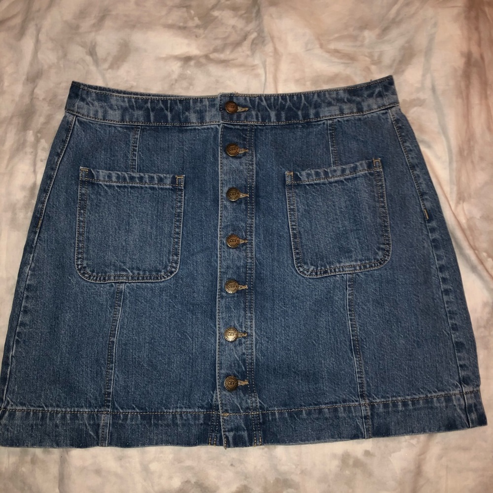 Loft Button Down Denim Skirt - image 1
